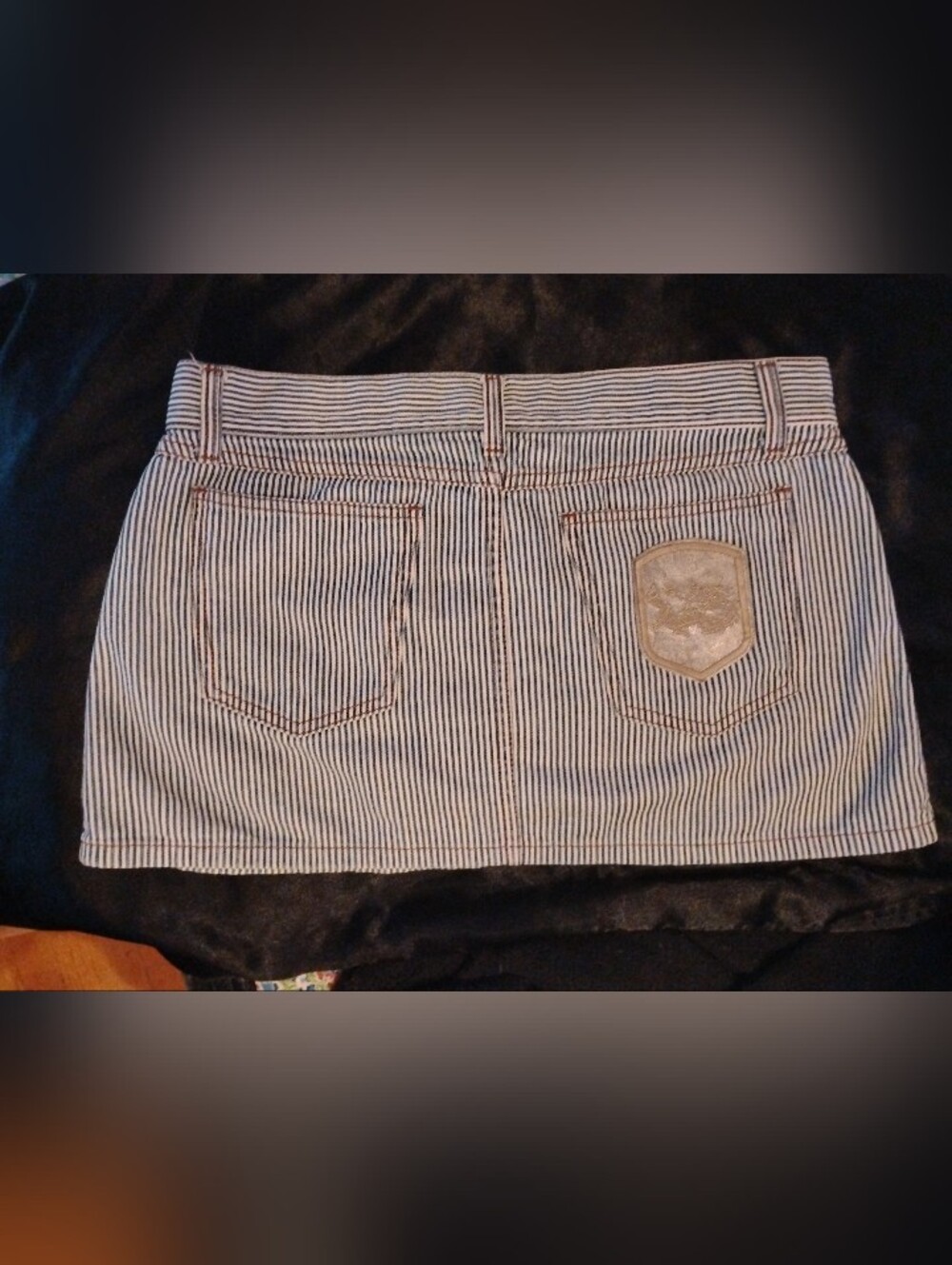 Authentic Gucci Blue and White Striped Mini Skirt - Picture 5 of 9